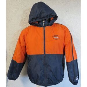 Starter Denver‎ Broncos Jacket Full Zip Orange Blue Size XL Nylon Shell